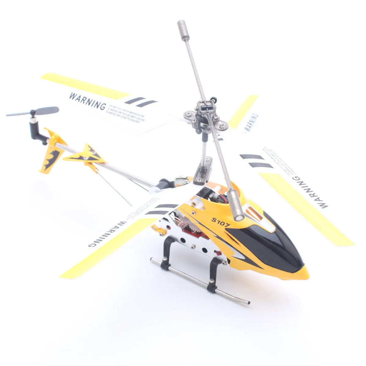 S107g Mini Rc Helicopter 3-Channel Infrared Yellow Built-in Gyro Double Propeller LED Light Indoor Flight