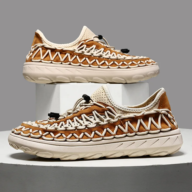 

Summer Handwoven Men's Sandals Fashion Men Casual Shoes Designer Men Sneakers Lightweight Beach Sandals Men River Trekking Shoes
