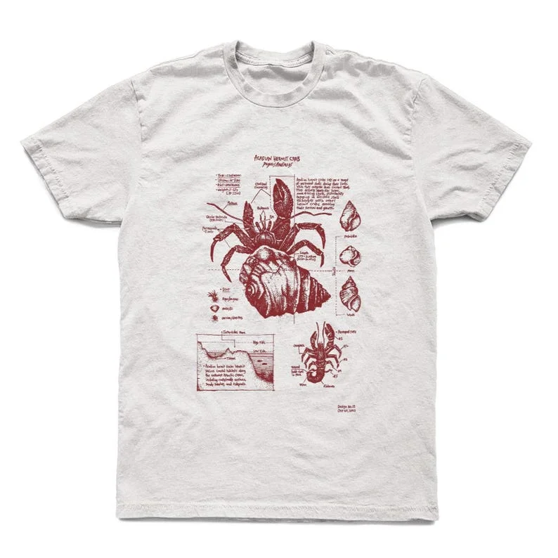 

Acadian Hermit Crab Anatomy Map T-shirt Screen-printed Hermit Crab Crab Biology Map Marine Biology Gift Hermit Crab Art Tops