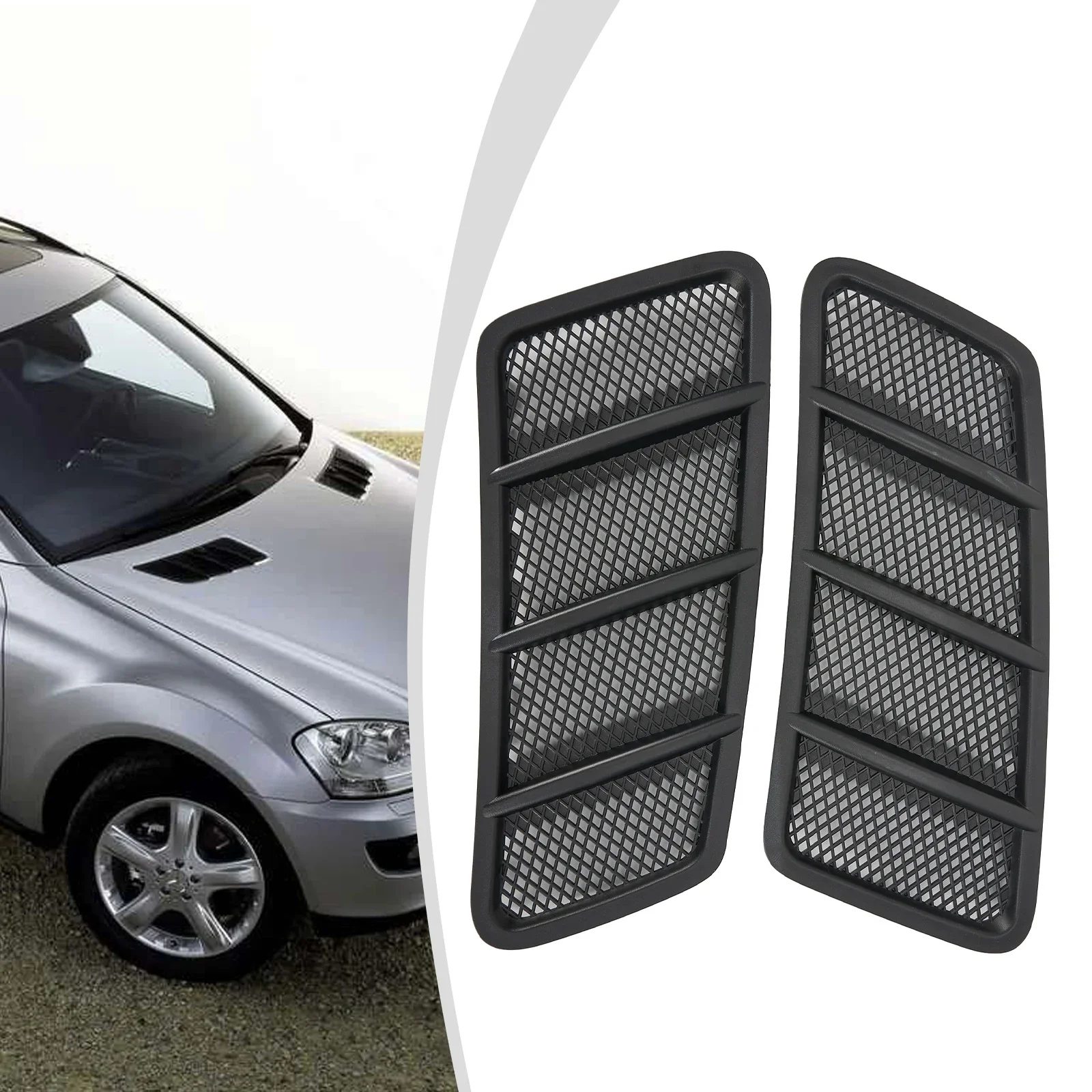 

For Mercedes Grille Hood Hood Vent Grille 1668800205 Air Vent Grille Cover Hood Air Outlet Left +Right ML63 2012-2015