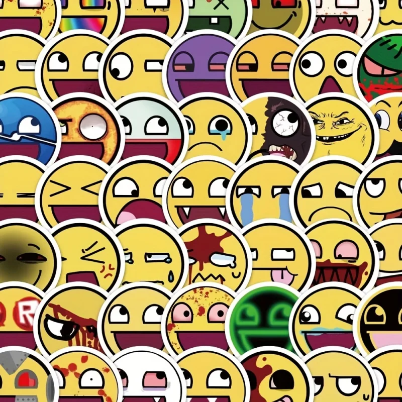 100pcs epicfaceStickers: Little Yellow Bean Creative Abstract Quirky Water Cup Planner Stickers