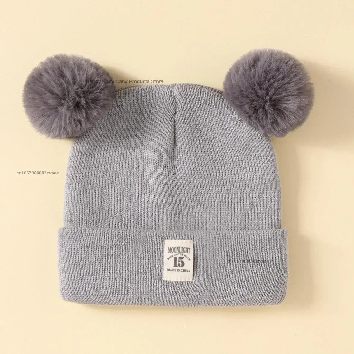 Autumn Winter Baby Warm Knitted Hats with Kids Knit Beanie Hat Solid Color Children Hat for Boys Girls Accessories 0-3Y