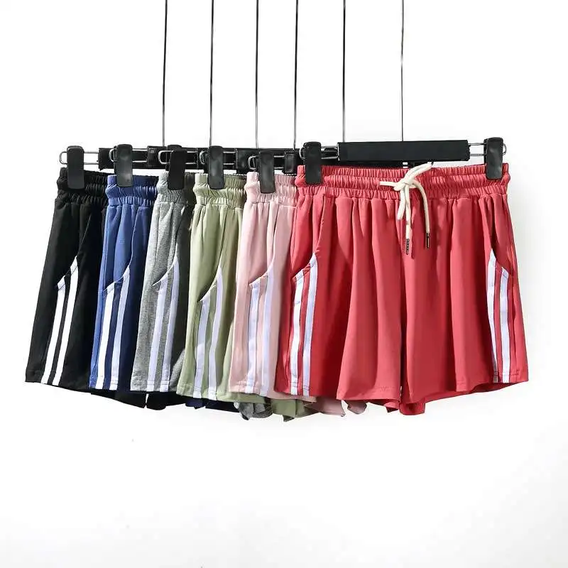 orts Esportivos Fs de Verão Soltos e Casuais em Seda Leiteira, Crimento Três Quartos, Calças de Fibra de Poliéste...