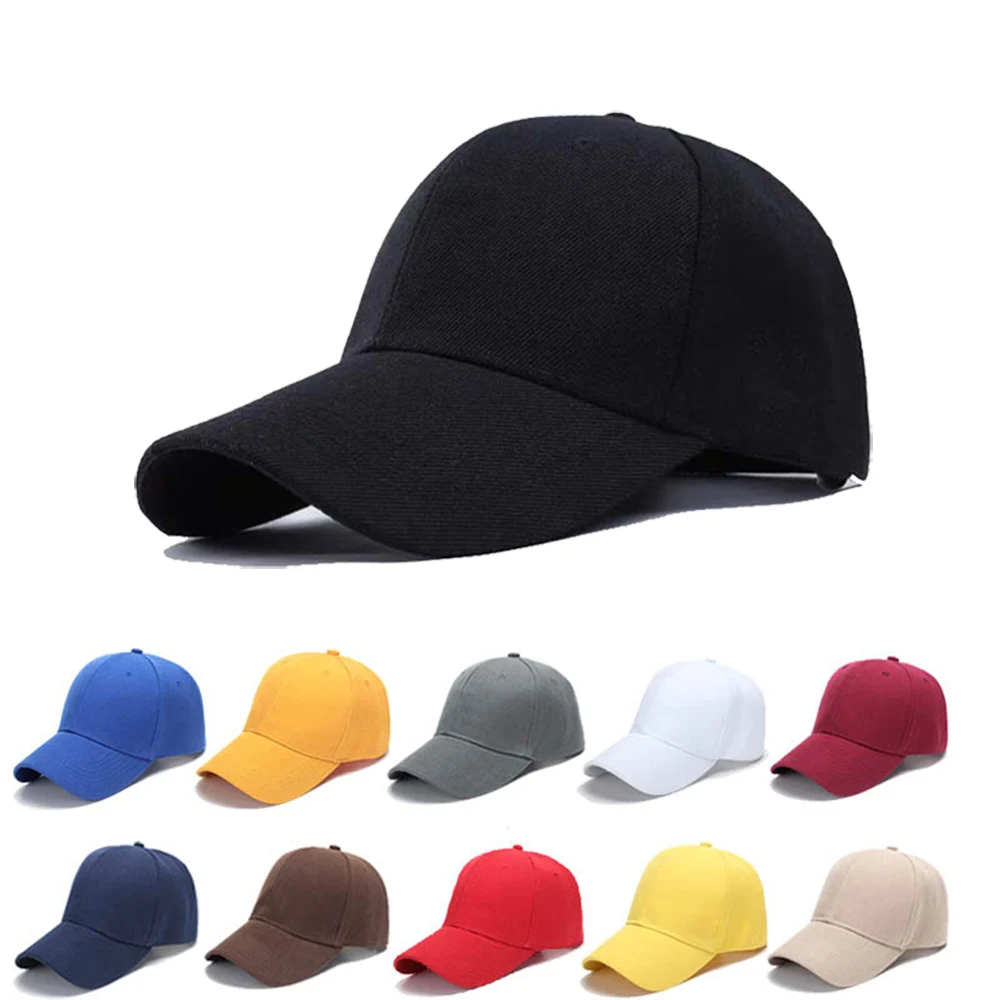 Cap Outdoor Sports Running Fishing Travelling Baseball Hat Djustable Snapback Spring Summer Hat Black Solid Color Baseball Cap