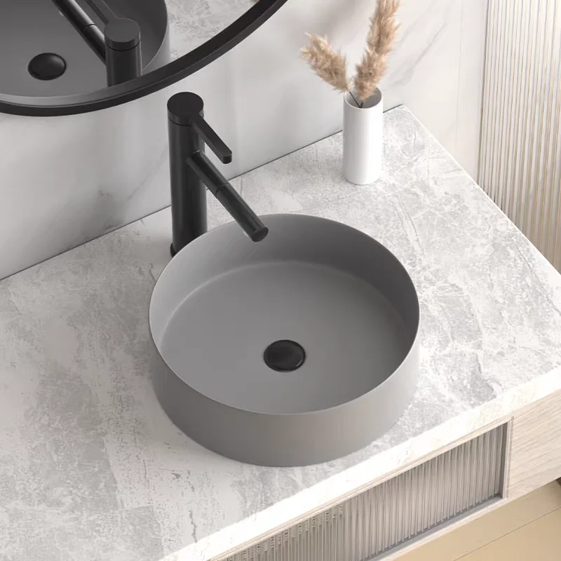 

Colorful circular ceramic washbasin, creative and minimalist design countertop basin, household and commercial washbasin GN258KL
