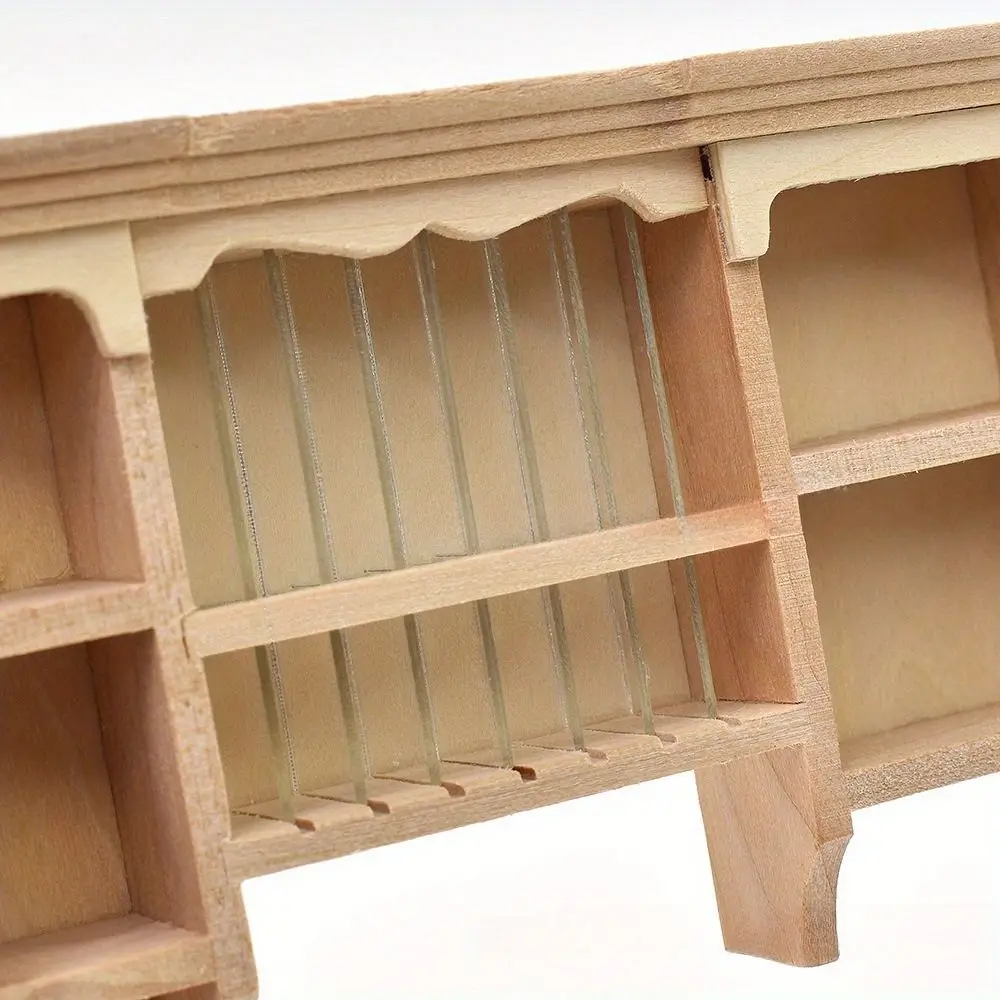 面白い木製 1:12 ドールハウス収納キャビネットシミュレーションドールハウス家具壁掛けキャビネットミニディスプレイ棚子供のおもちゃ