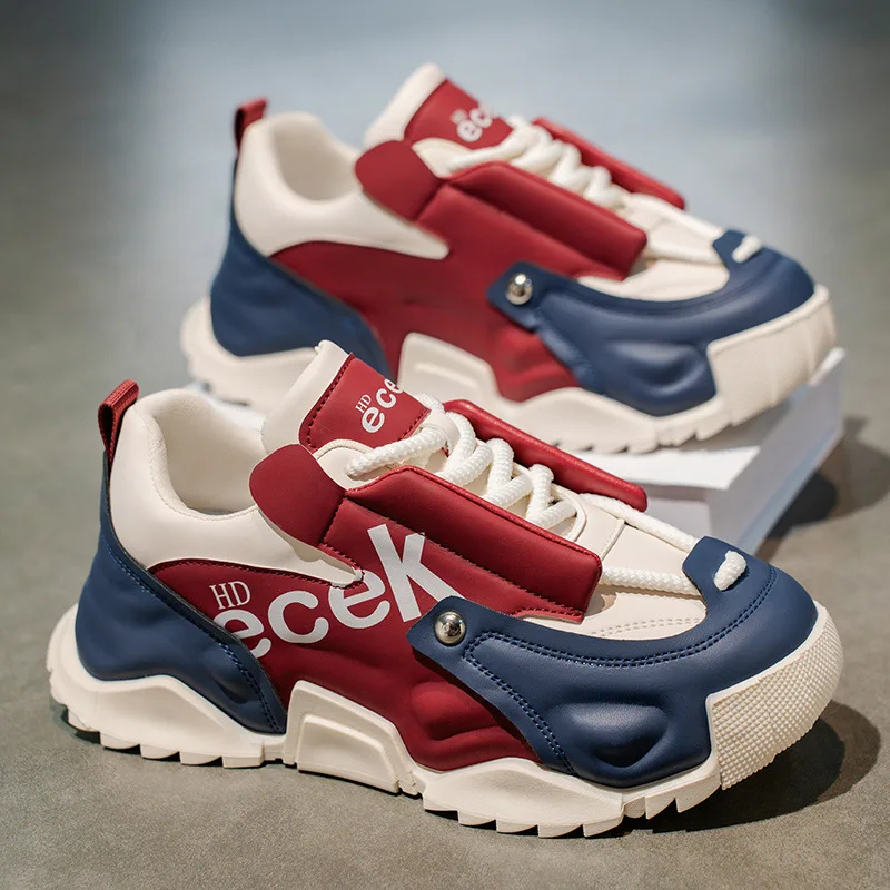 

Дизайнерские массивные мужские кроссовки в корейском стиле, хит продаж, универсальные дышащие кроссовки с воздушной подушкой, трендовые мужские вулканизированные кроссовки, размеры 39-47