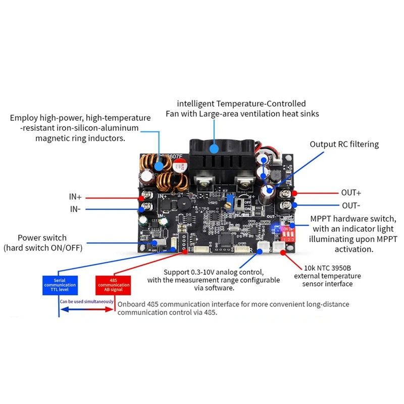 XY3607F Повышающий и понижающий источник питания постоянного тока с ЧПУ Регулируемый источник питания со стабилизированным напряжением 7 А/252 Вт