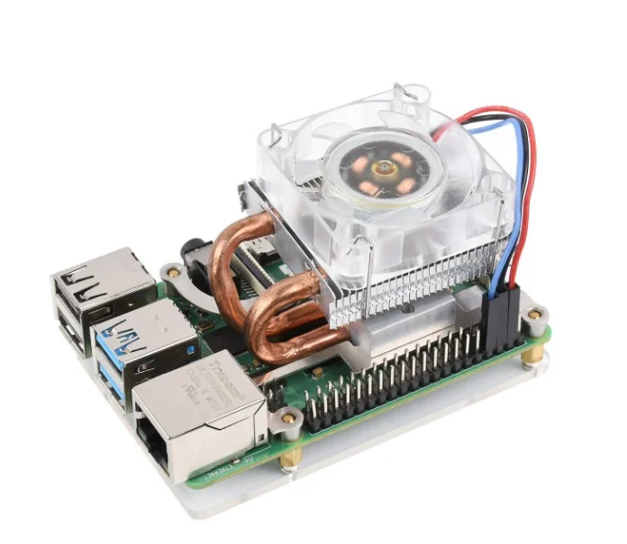 

ICE Tower Fan V2 for Pi,Low-Profile ICE Tower Cooling Fan for Raspberry Pi 4B/3B+/3B, Super Heat Dissipation