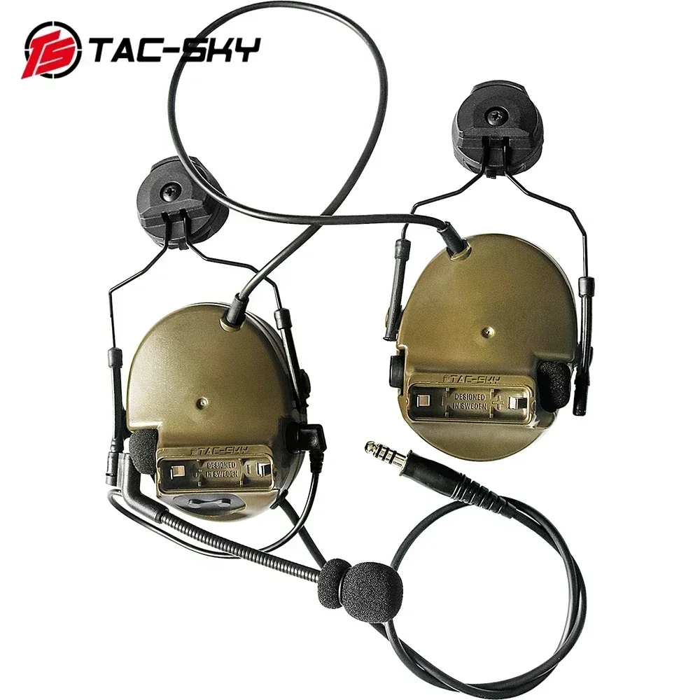 TS TAC-SKY Comtac3 ARC-OPS-CORED Rail Headphones Mounted Silicone Earmuffs Noise Canceling Pickup Tactical COMTAC3 Headphones