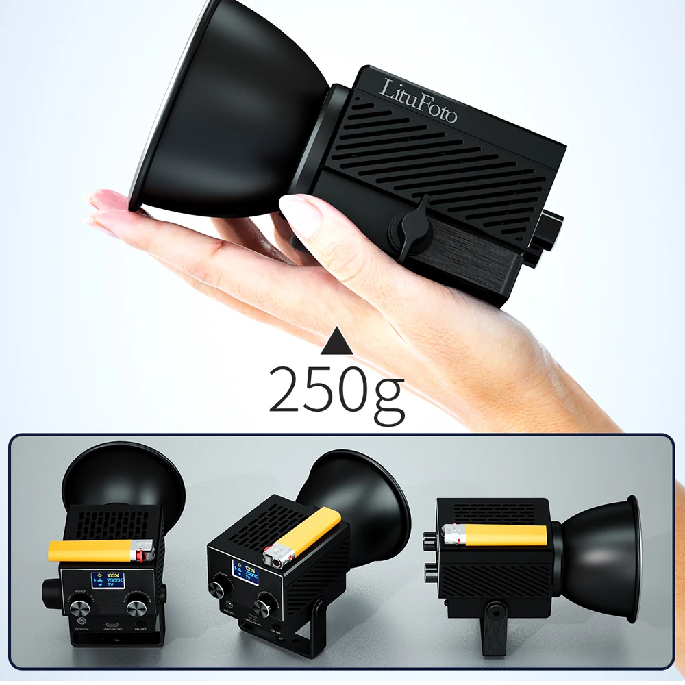 ไฟลบเงาแบบมือถือ2700K-7500K ไฟ RGB ขนาด60วัตต์ขนาดเล็กแบบพกพาไฟสตูดิโอสำหรับถ่ายภาพวิดีโอของกล้อง