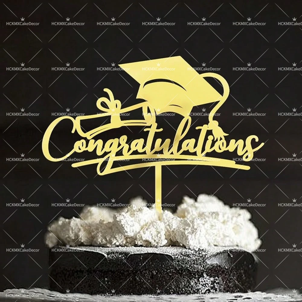 3-teiliges Set 'Congrats Grad' Tortendekoration für Abschlussfeier-Dekorationen 2026, Partyzubehör für Abschlussfeiern – Detail 4