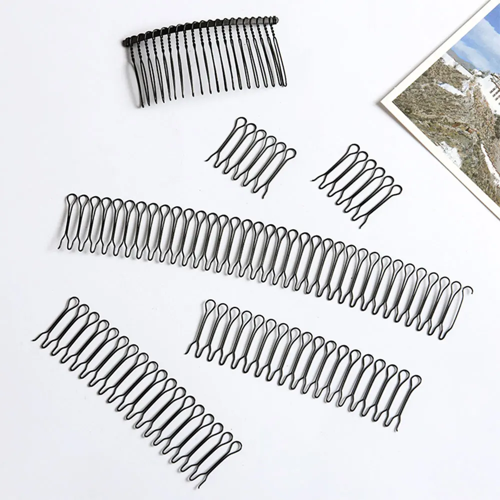 Black hair clip for detangling hairpieces Anti frizz hair accessory hairpin Invisible braid fixer comb for the back of the head