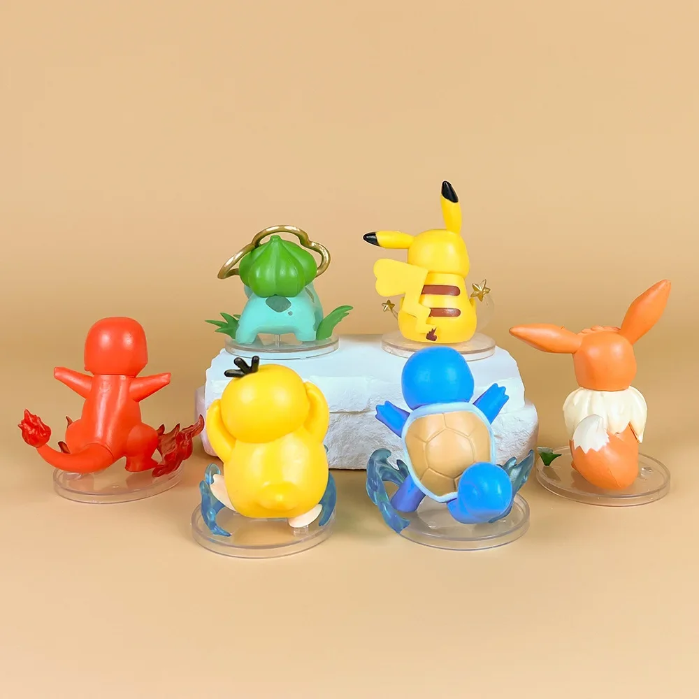 Figuras de acción de Pokémon para niños, 6 piezas, 8cm, Pika, Charmander, Bulbasaur, Squirtle, Charizard, Psyduck, juguetes de colección, regalo