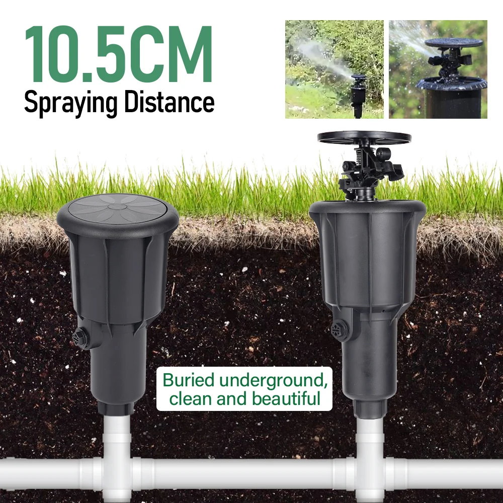 

1/2" 3/4" Automatic Irrigation Pulse Pop-up Spray Head Sprinkler Adjustable Rocker Rotary Buried Sprinkler Flat Farmland