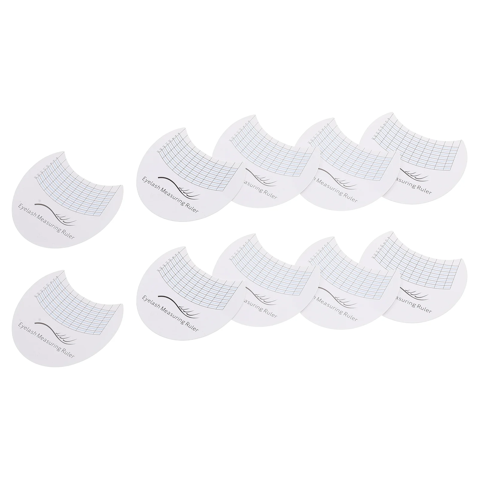 10pcs Eyelash Measuring Card Set Precision Lash Length Curl Degree Ruler Eyelash Extension Tools Accurate Measurement for Lash A