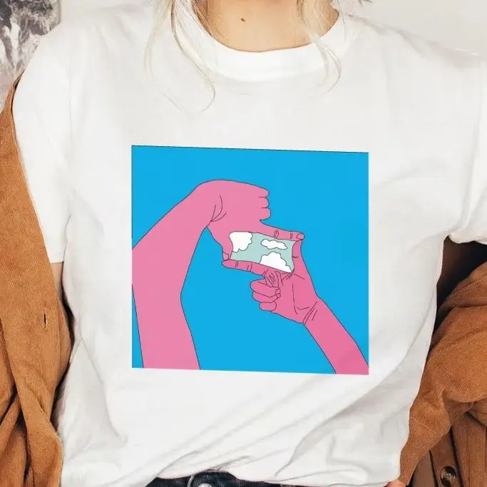 

Y2K Inspired Women's Graphic Cotton Tee Faded Vintage Style Casual Streetwear Top for Gym Lounge Errands Ultra Soft Breathable