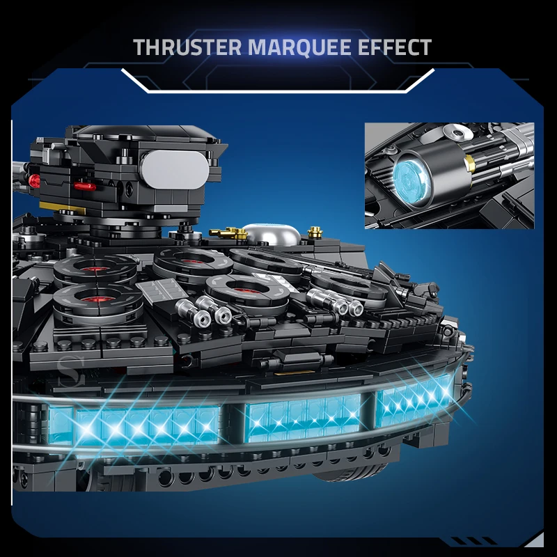 2500+pcs MOC Building Blocks Sets Millennium Black Falcon Plane Star Warship Bricks Toys For Kids Children Adult Christmas Gift