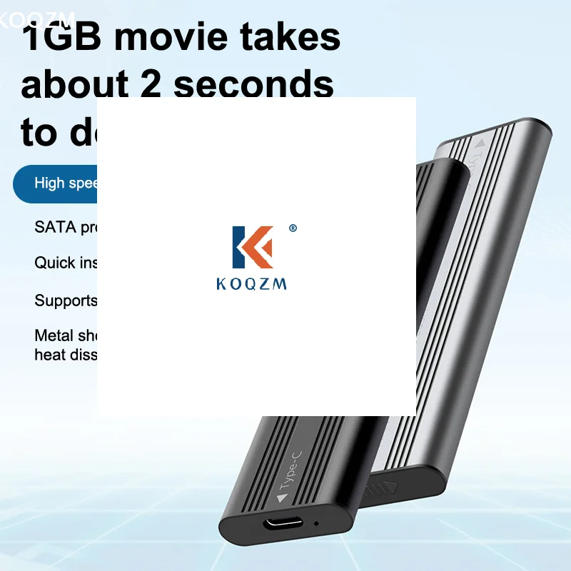 Usb3.2 tipo-c gabinete de unidade de estado sólido liga de alumínio adaptador sata externo caixa de disco rígido para desktop portátil