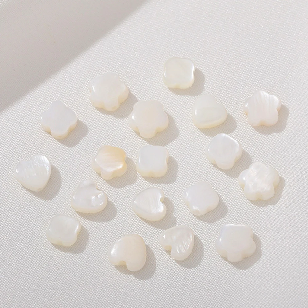 20Pcs White Shell Love Heart Leaf Flower Through Hole Bead Spacer Bead DIY Bracelet Necklace Jewelry Making view 4