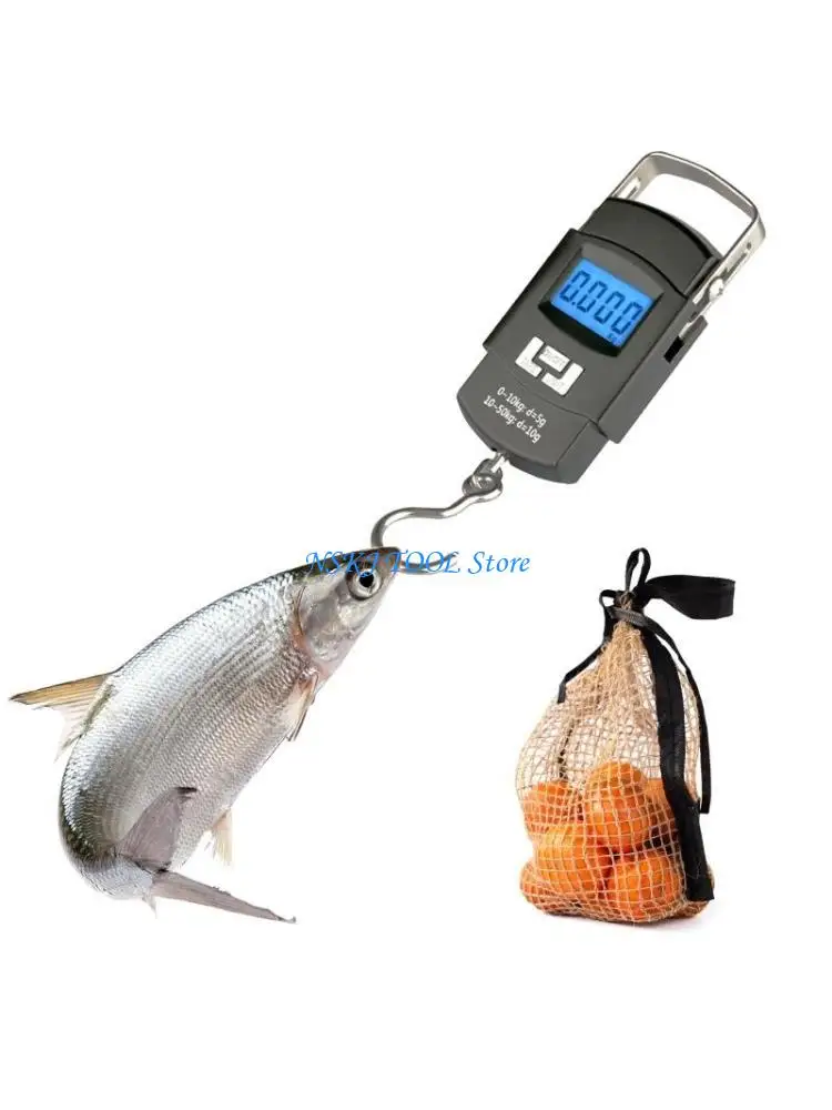 

L8RC Fish Scale 110lb/50kg Luggage Scale LCD Display Digital Fishing Scale Portable