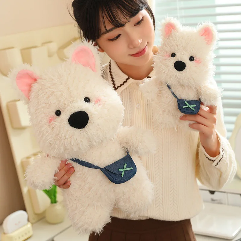 35-60cm Cute West Highland Terrier Dog Stuffed Animal Plush Toy Creative Puppy Baby Appease Doll Pillow Birthday Christmas Gifts