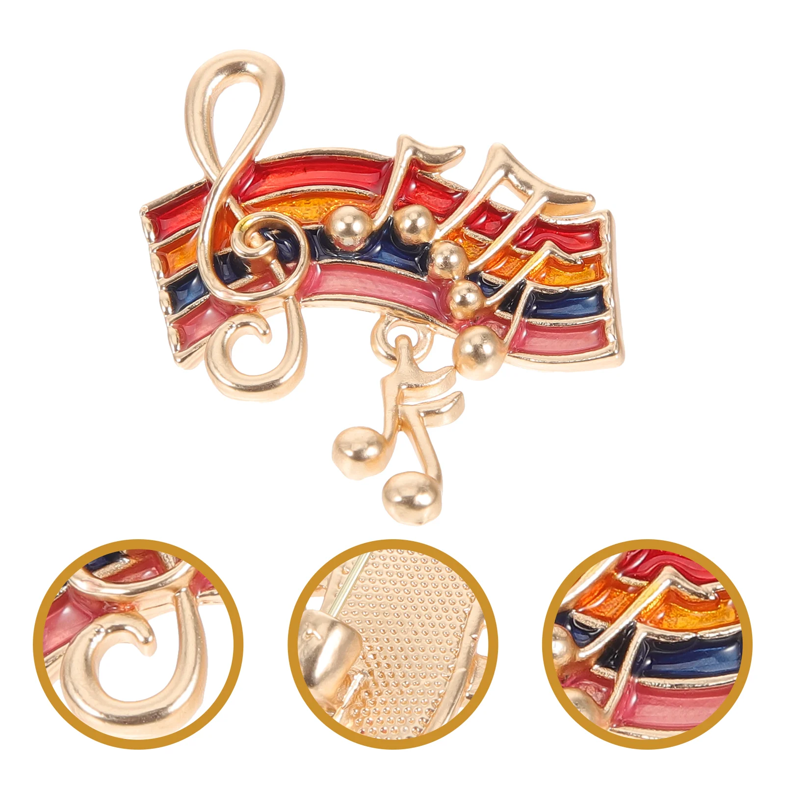 Shawl Musical Note Brooch Women's Bonnet for Accessories Alloy Funny Enamel Pin Aesthetic