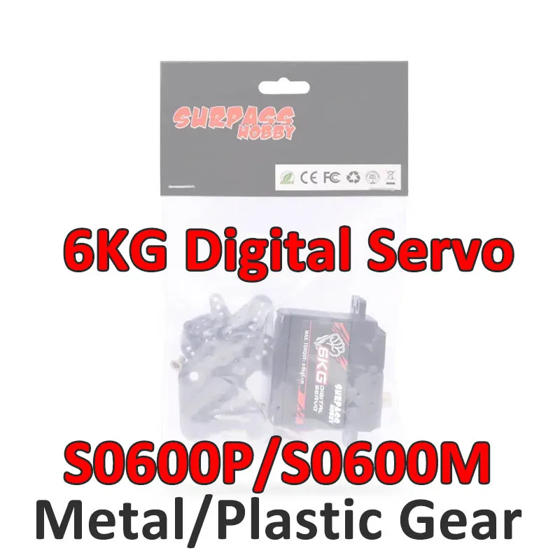 

Surpass Hobby 6KG Waterproof Digital Servo Metal/Plastic Gear for 1/10 1/12 RC Car Plane Boat HSP Scx10 MN99s MN86 Wltoys 12428