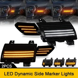 LED Repeat Blinker Front Fender Light For Jeep Wrangler JL 2018-2021 Side Marker Turn Signal Dynamic Amber DRL Parking Stop Lamp