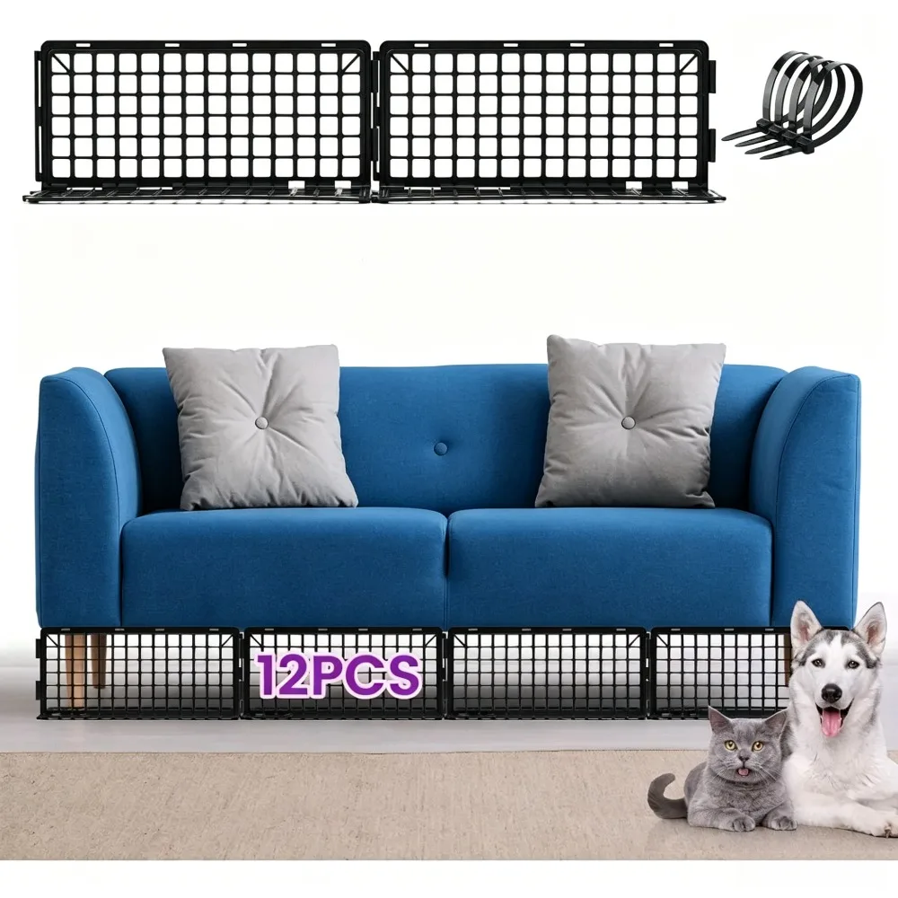 

12Pcs Sofa Blocker Bed Bottom Cover Adjustable Gap Isolation Tape Prevent Toys Debris Falling Under Sofa Bed