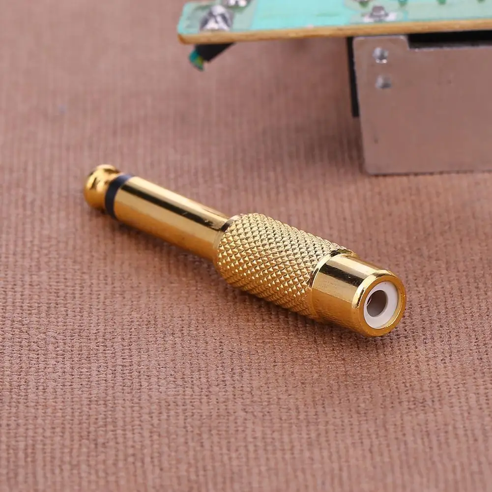 6.35mm macho para 3.5mm fêmea conector de áudio banhado a ouro cobre puro 6.35mm mono macho jack para rca fêmea plug baixa perda de sinal