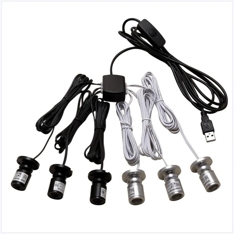 Imagem -03 - Pode Ser Escurecido Usb 5v 1w Mini Conduziu a Luz do Ponto Lâmpada Cabo Longo para o Modelo Display Balcão Armário de Vinho Garagem Kit Exposição Prateleira