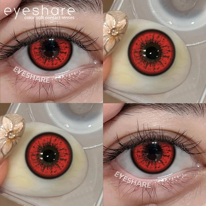 EYESHARE 1 Paar Cosplay Farbige Kontaktlinsen für Augen Rote Kontaktlinsen Anime Rosa Augenlinsen Halloween Beauty Make-up Linsen – Detail 12