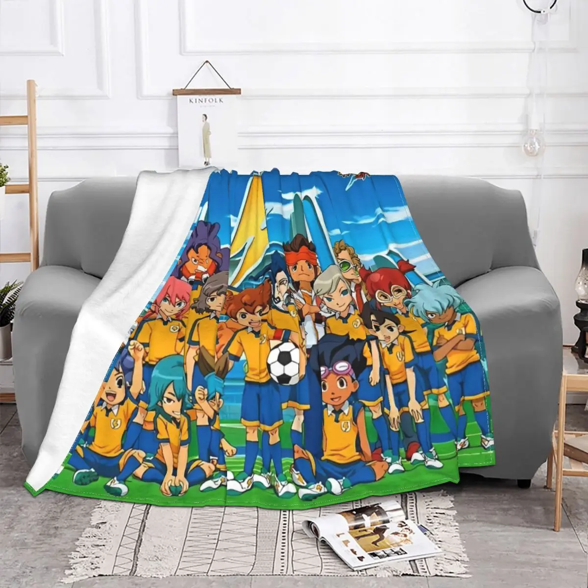 Inazuma Eleven Anime Game Blanket Flannel Spring Autumn RPG Cartoon Portable Super Soft Throw Blankets for Bed Car Bedspread