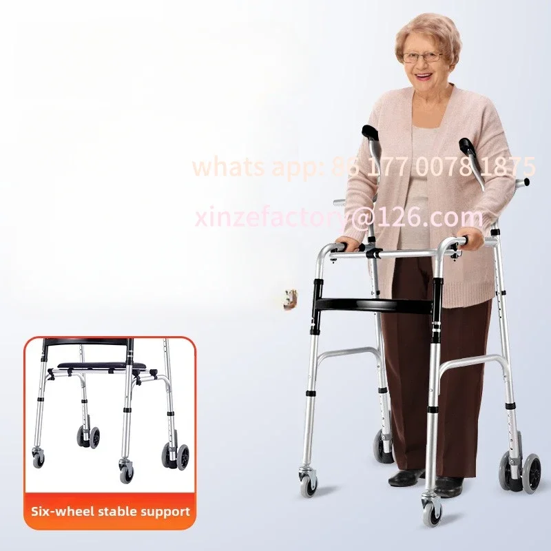 Customizable Rehabilitation Arm Training Crutches Walker,Disabled Mobility Aids Chair, Four-Legged Armrest Frame,Training Walker