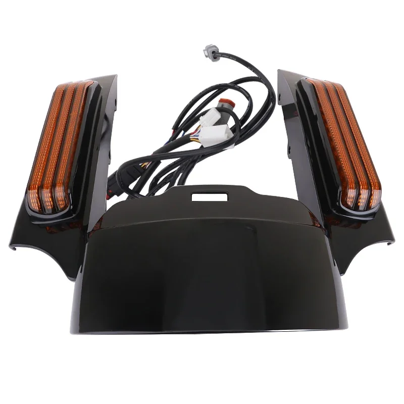 Accesorios para motocicleta, extensión de guardabarros, luz LED, sistema de luz de guardabarros trasero, conjunto de Fascia apto para modelos Harley Touring 2009-2013