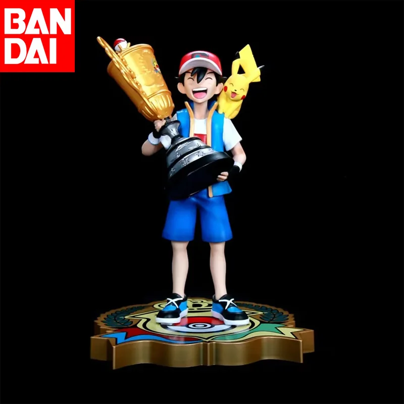 

28cm Pokemon Pikachu Champion Ash Ketchum Model Cartoon Characters Around Pvc Collection Model Desktop Ornaments Holiday Gifts