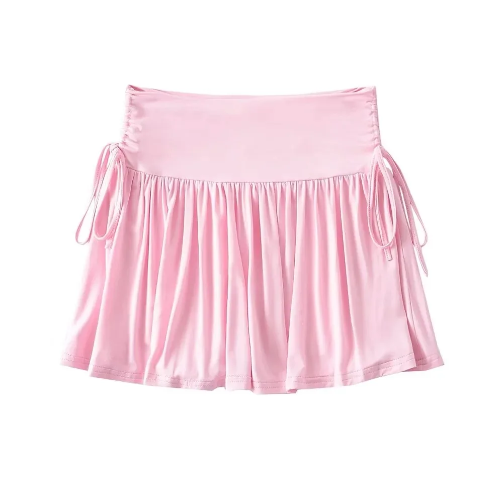 Sweet Midi Skirt Street Pleats Women's High Waist Yoga and Fitness Skirt That Looks Taller and Slimmer Solid Color A-line Skirt