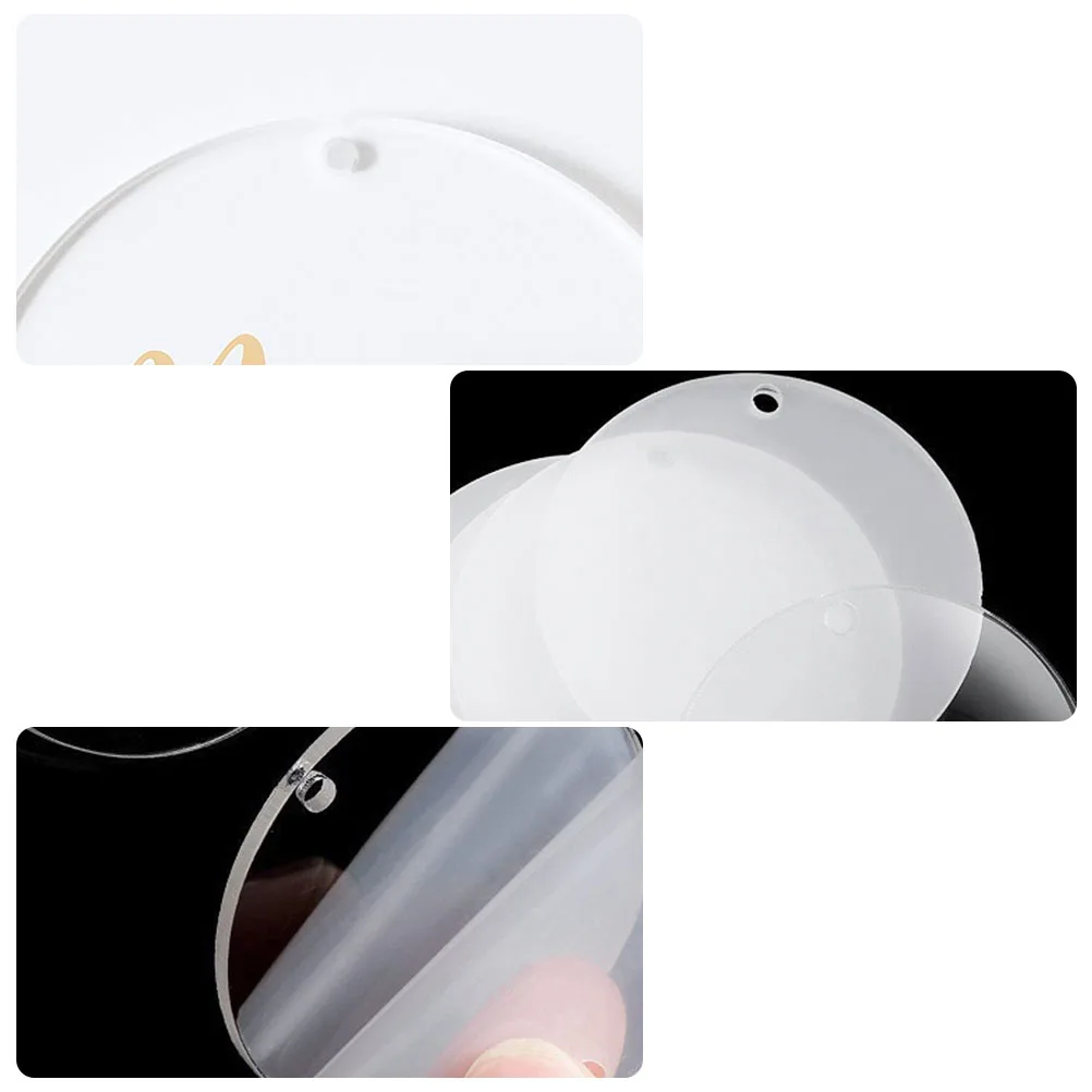 

36 Pcs DIY Key Chain Round Keychain Blanks Holder Bulk Gifts Wafer Acrylic Ring