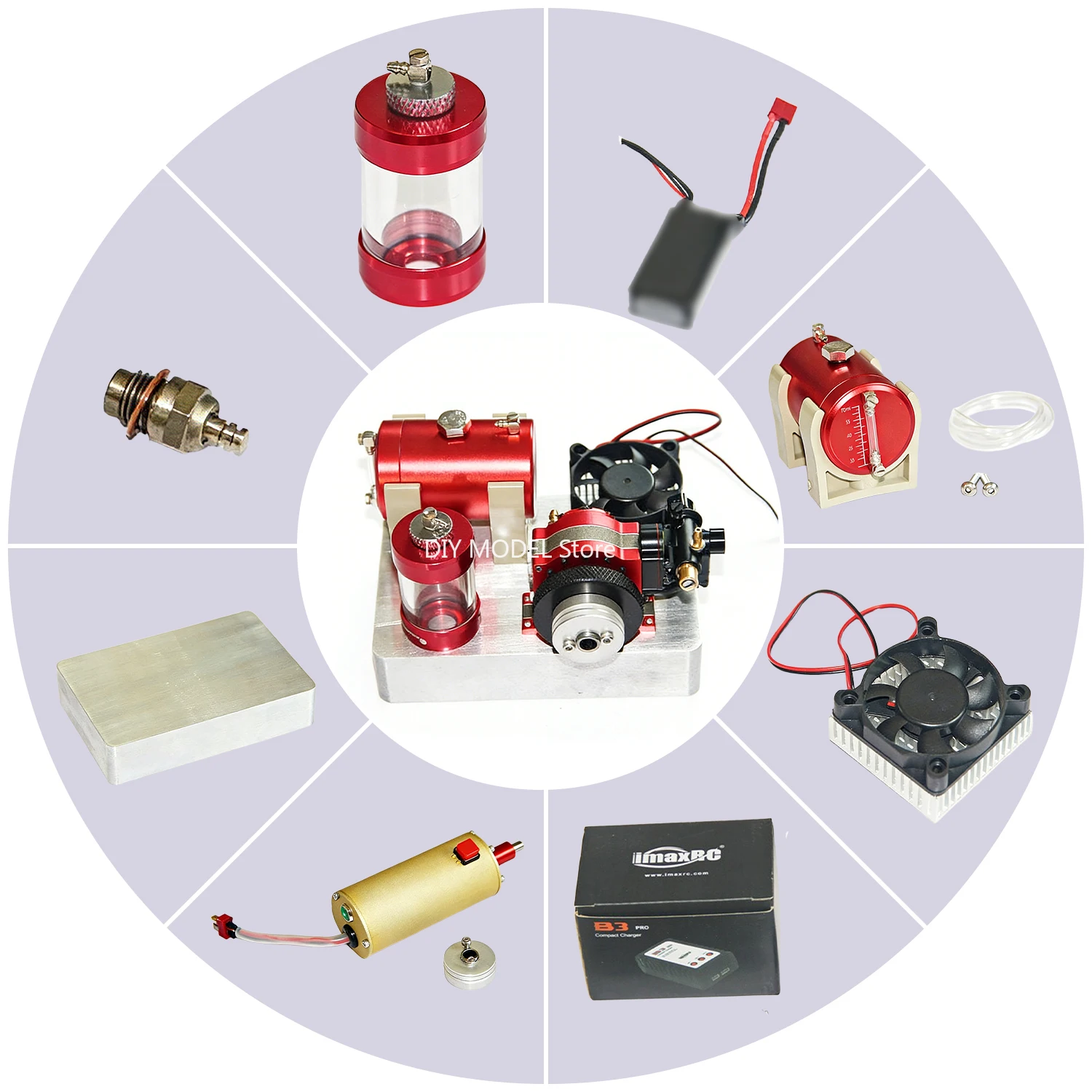 TOYAN Single Rotor Engine Parts Water Cooled Radiator Components Ignition Starter Heat Sink Mounting Base Engine Accessories