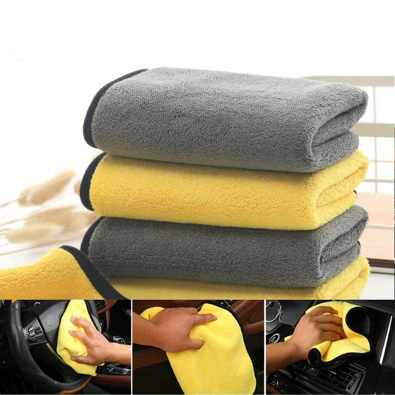 30x30cm Double-sided Coral Fleece Car Wash Towel Thick Absorbent Cleaning Cloth