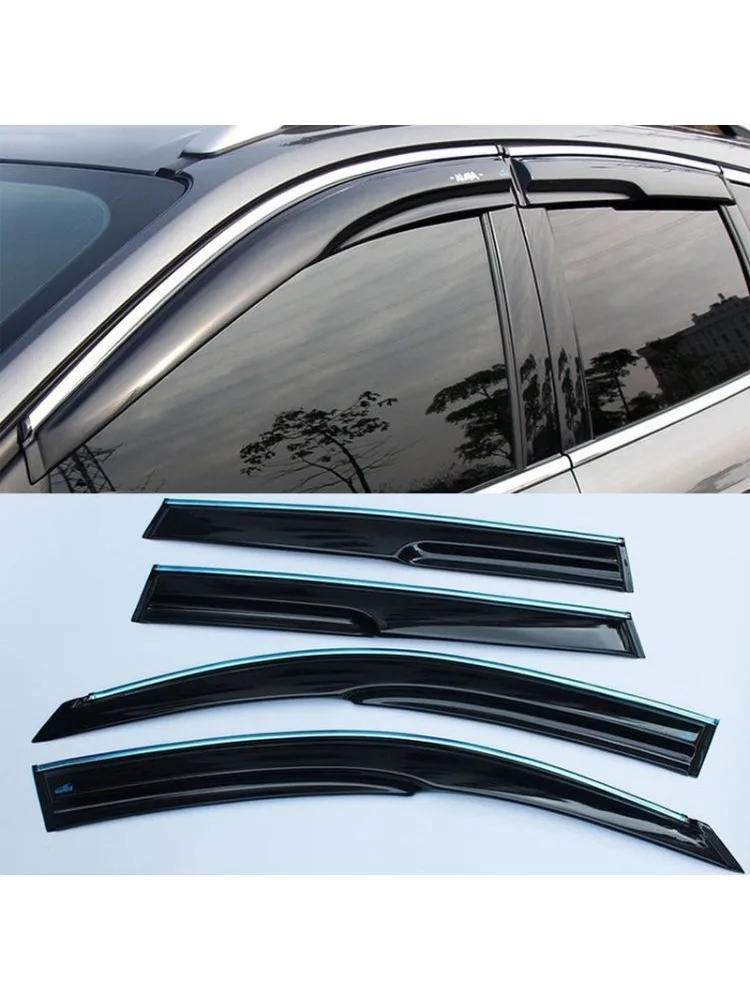 Mugen Style WIndow Visor For Ford Focus Hatchback 2012-2018 19-23 3D Awnings Shelters Vent Shades Sun Rain Deflector