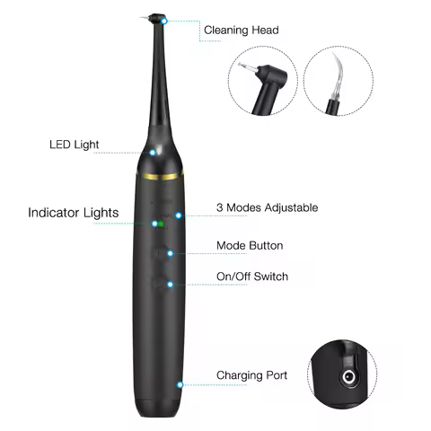 Electric Sonic Dental Calculus Scaler Portable with LED Teeth Whitening Kit Oral Care Teeth Tartar Remover Plaque Stains Cleaner