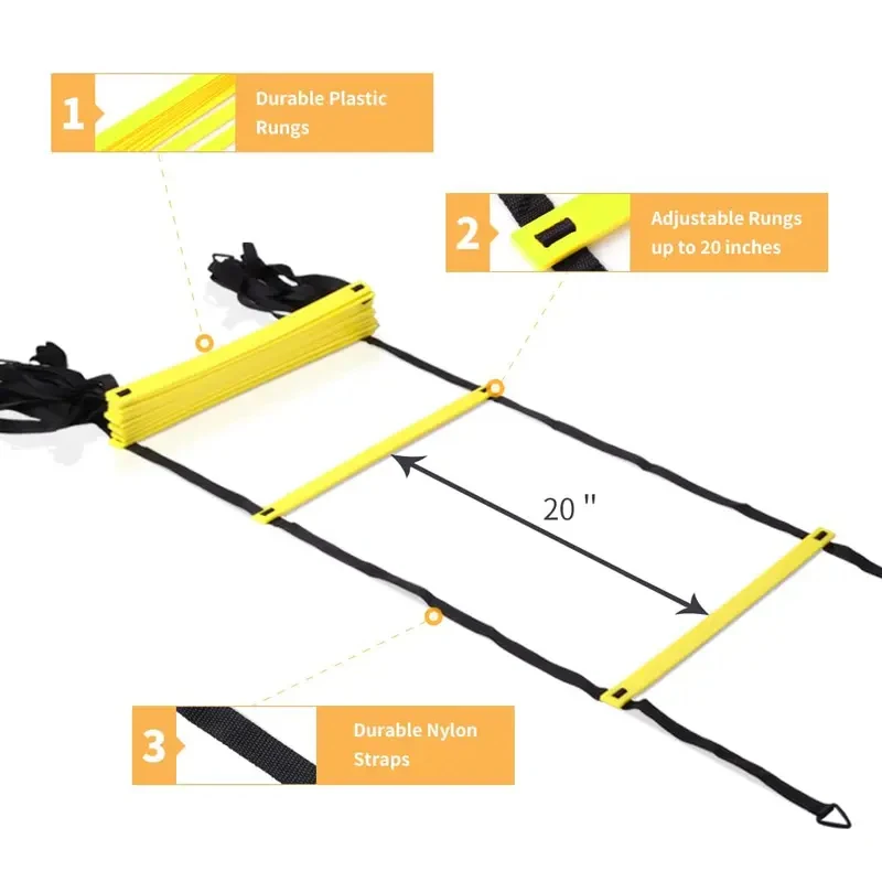 6m Agility Ladder &  football training plate Removable For Speed Training Sports Flexibility Portable Agility Football Training view 3