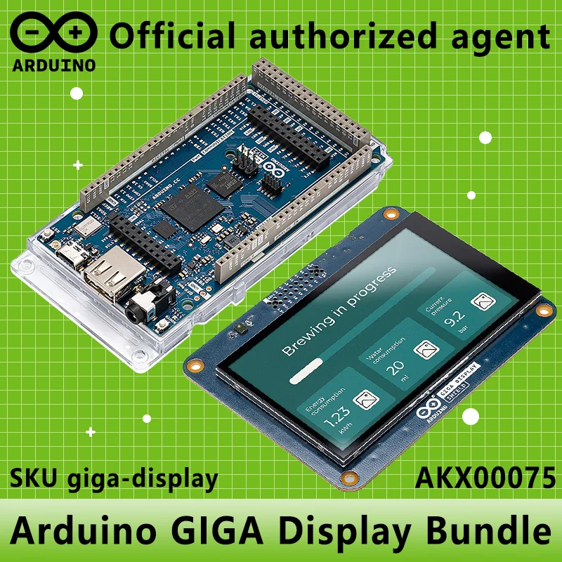 Pacote de escudo de exibição Arduino Giga ABX00063 ASX00039 AKX00075 Escudo GIGA R1 WIFI Original da Itália