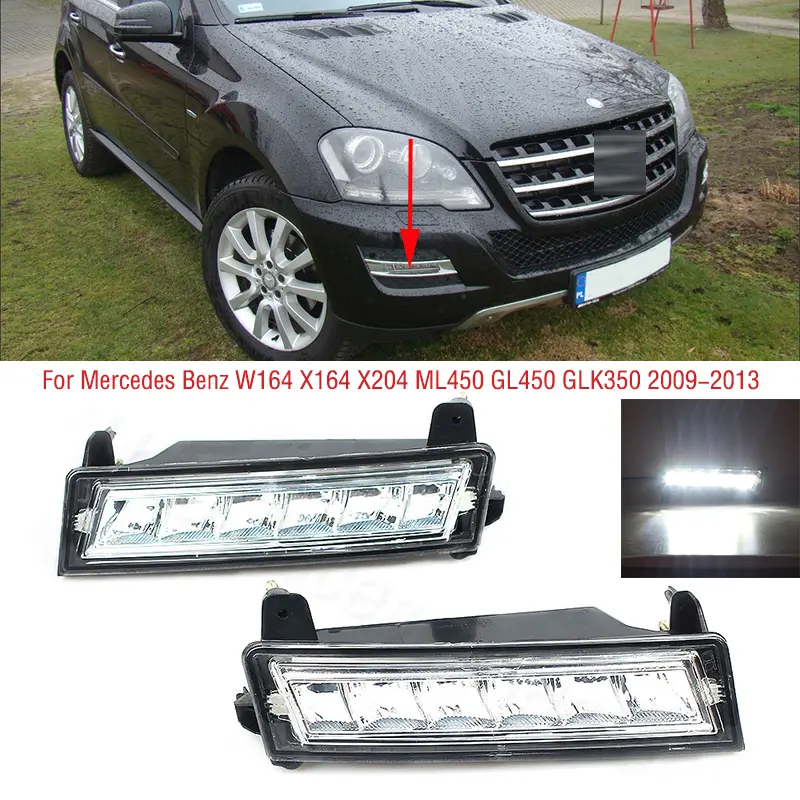 Feux De Jour LED (DRL) Avant Pour Mercedes-Benz W164, X164, X204 - Kit Barre LED Noir - Neuf