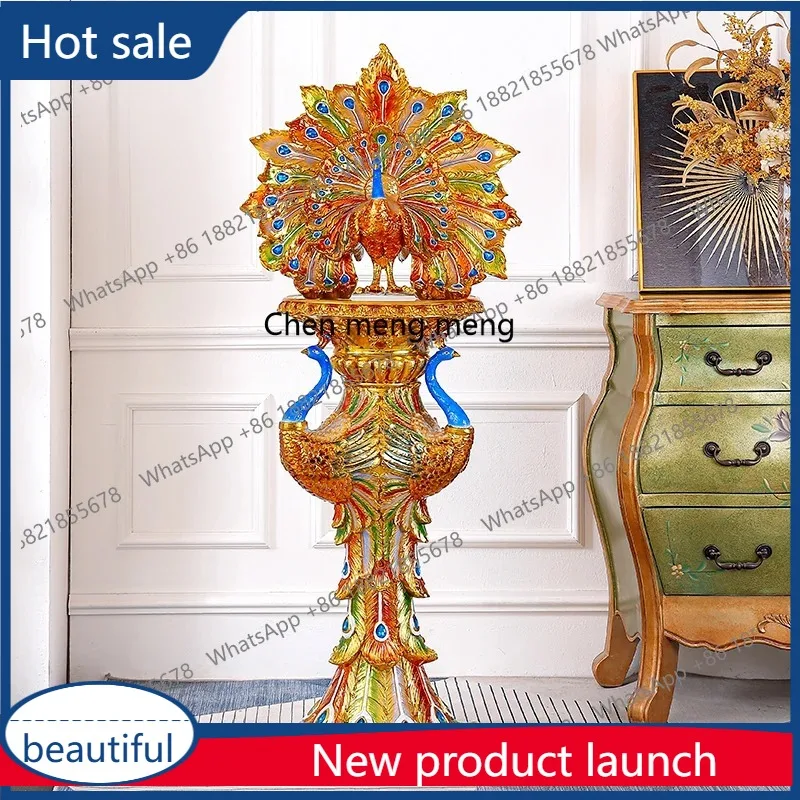 

A50 Peacock ornament floor high-end entrance living room TV cabinet wine cabinet home decoration