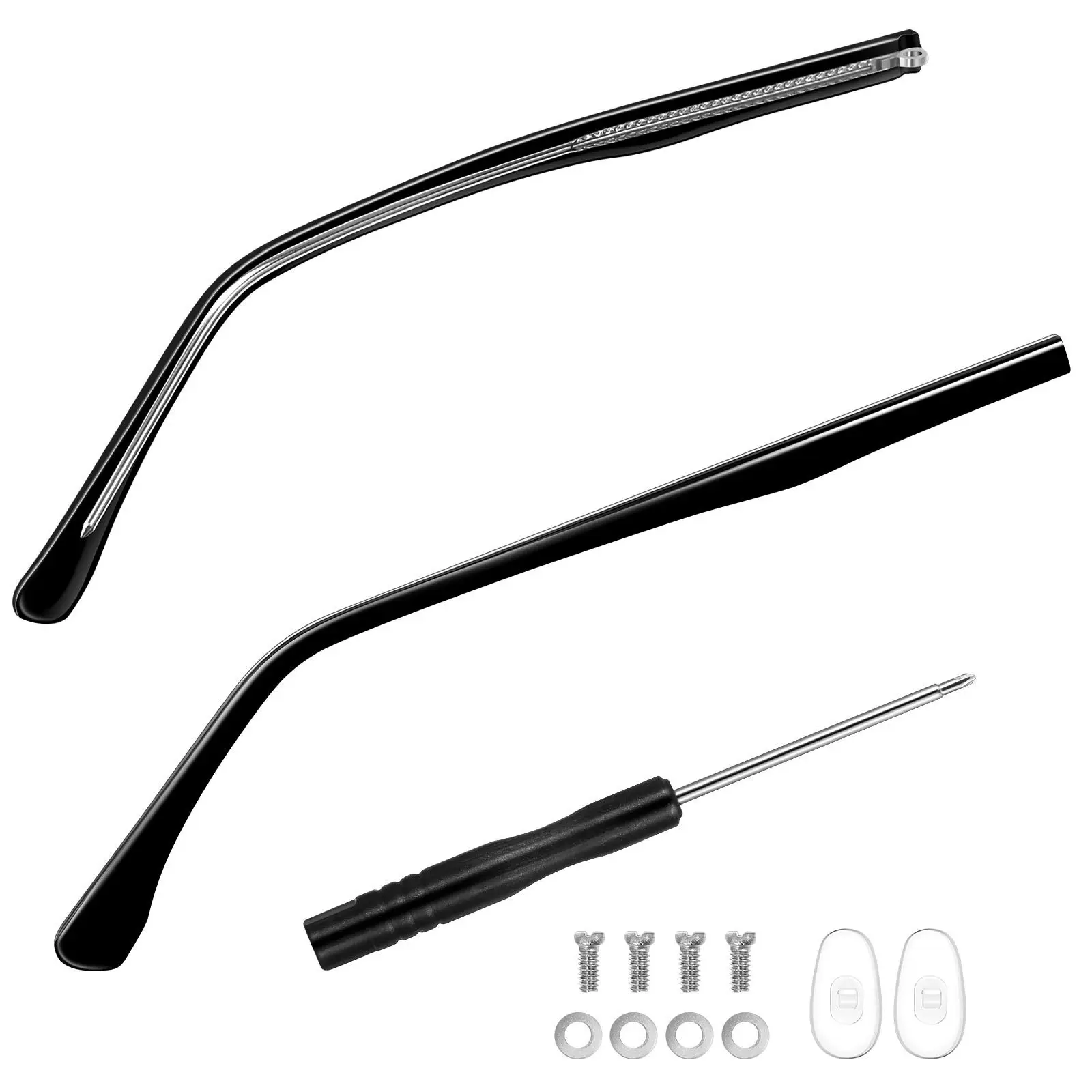

Universal Eyeglasses Temple Replacement 1 Pair Durable Glasses Arm Legs for Frame Repair Tool Accessory