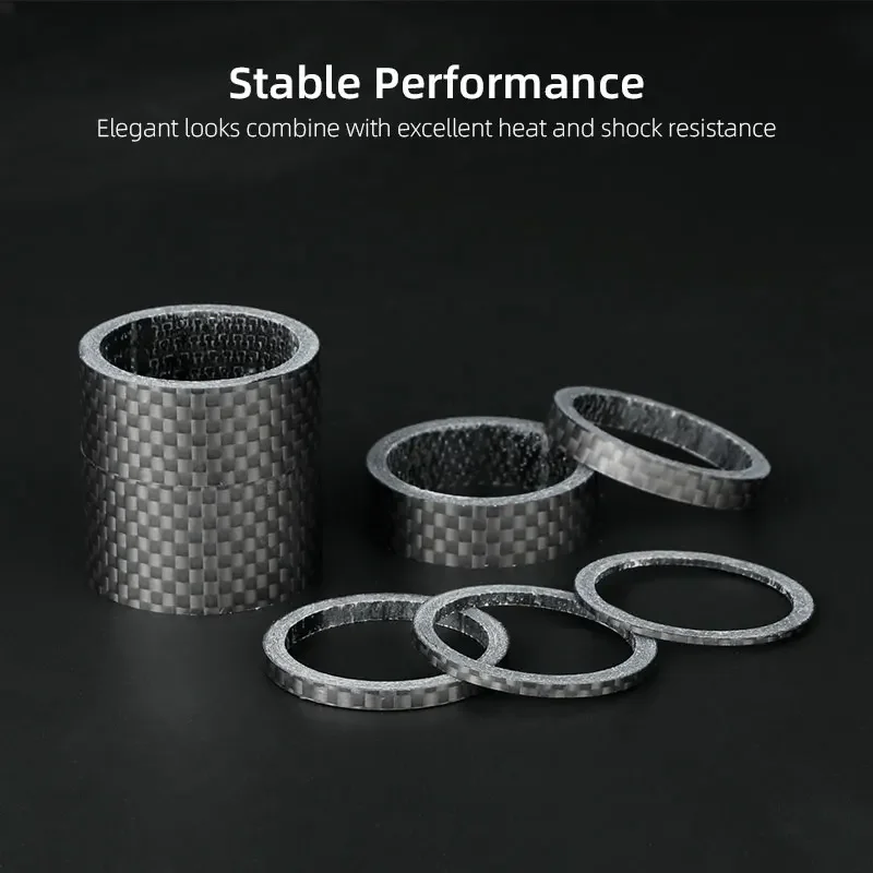 28.6mm Matte Carbon Fiber Spacers for 1-1/8\