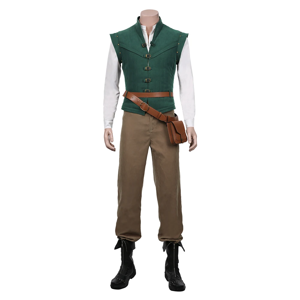 Cartoon Flynn Cosplay Rider Costume Men Fantasia Shirt Prince Uniform Vest Pants Belt Outfits Halloween Carnival Party Suit